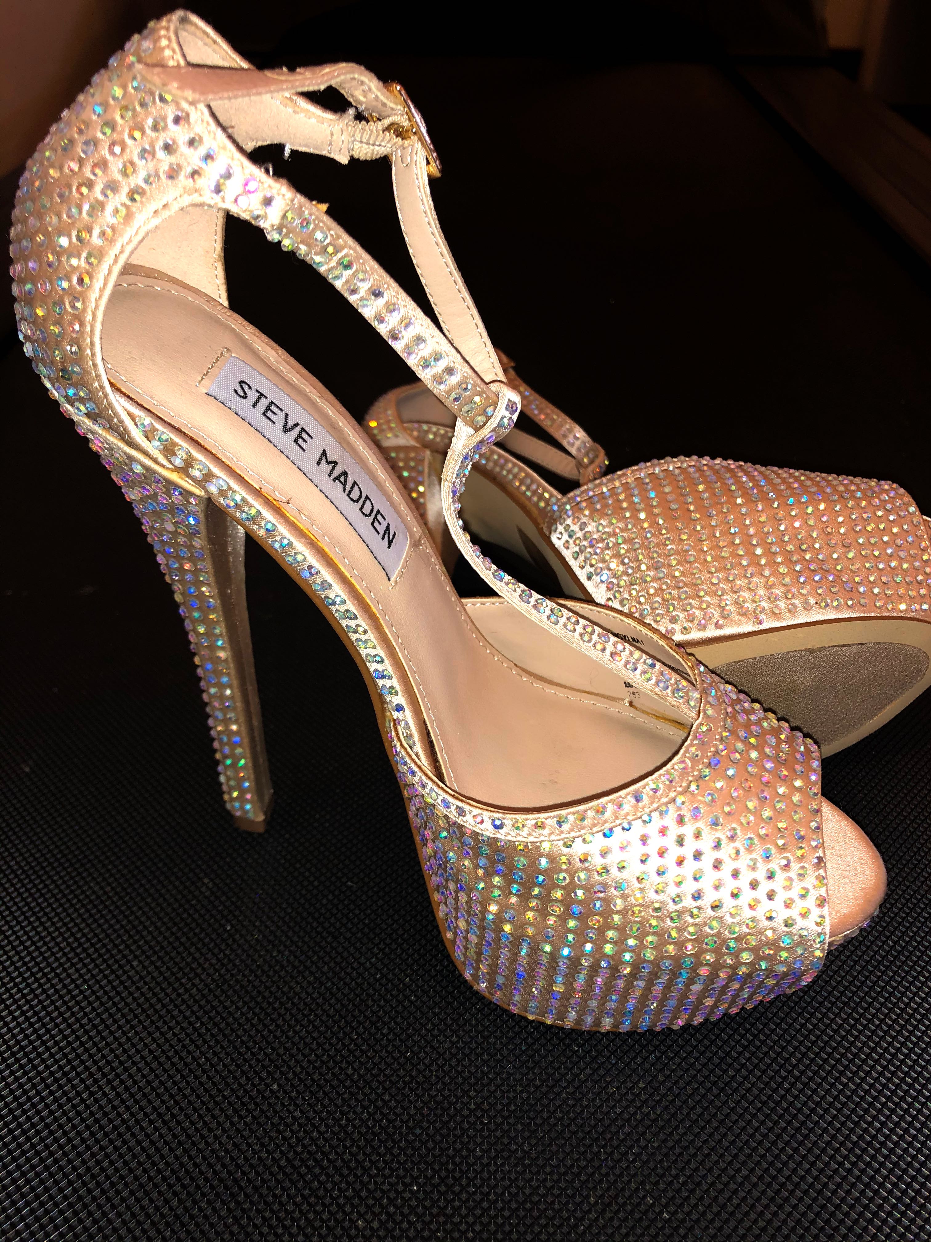 gold diamond high heels