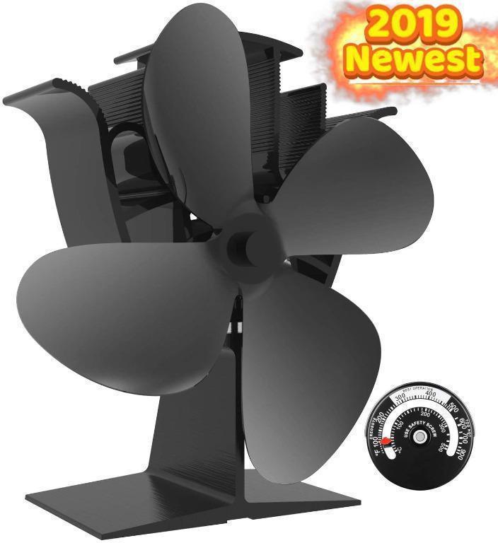 Fireplace Fans Heat Powered Stove Fan For Log Wood Burner Wood Stove Fan 4 Blade Eco Friendly For Efficient Heat Distribution Black Energy Class A Electronics Others On Carousell