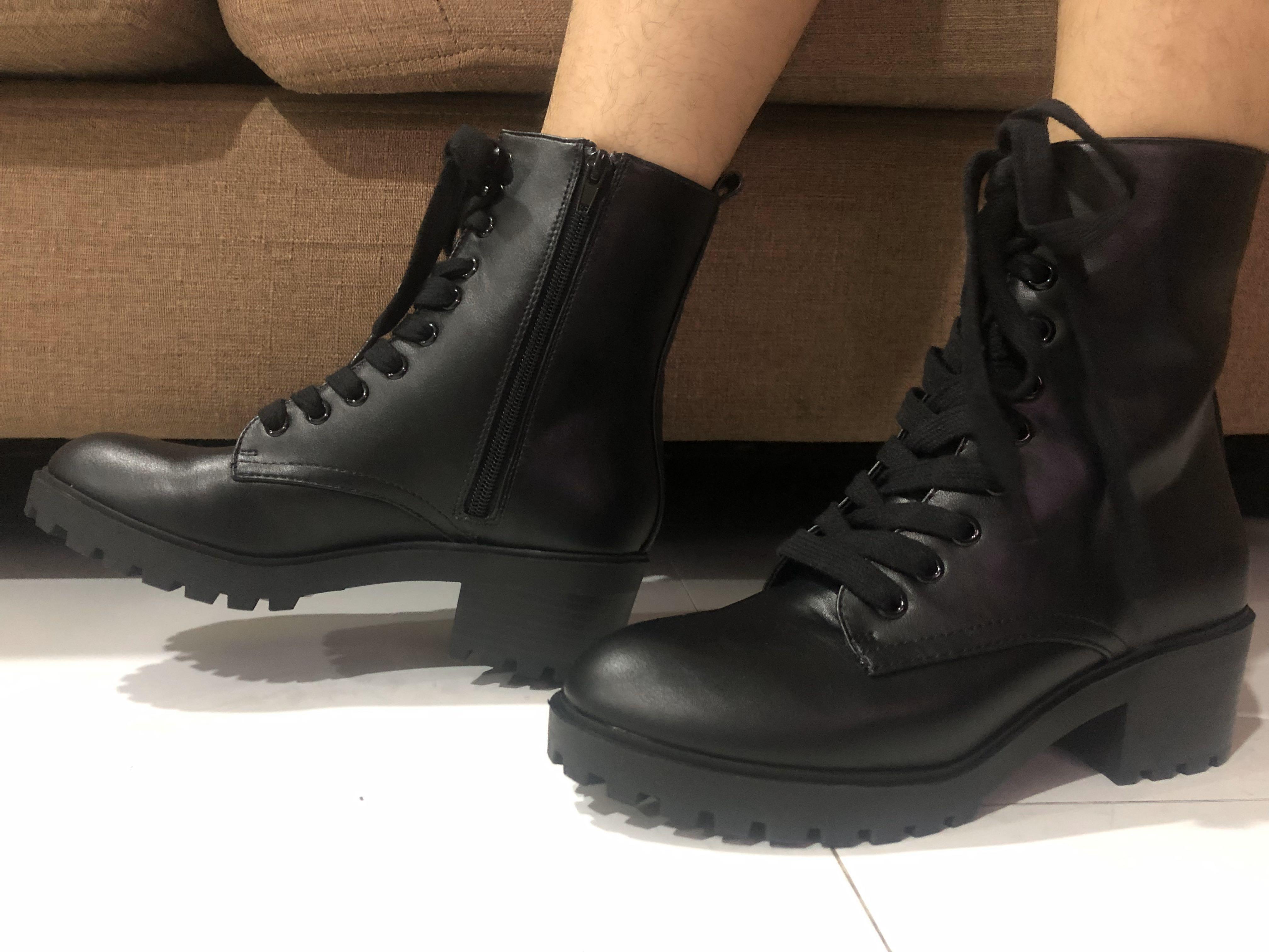 High heel combat online boots forever 21