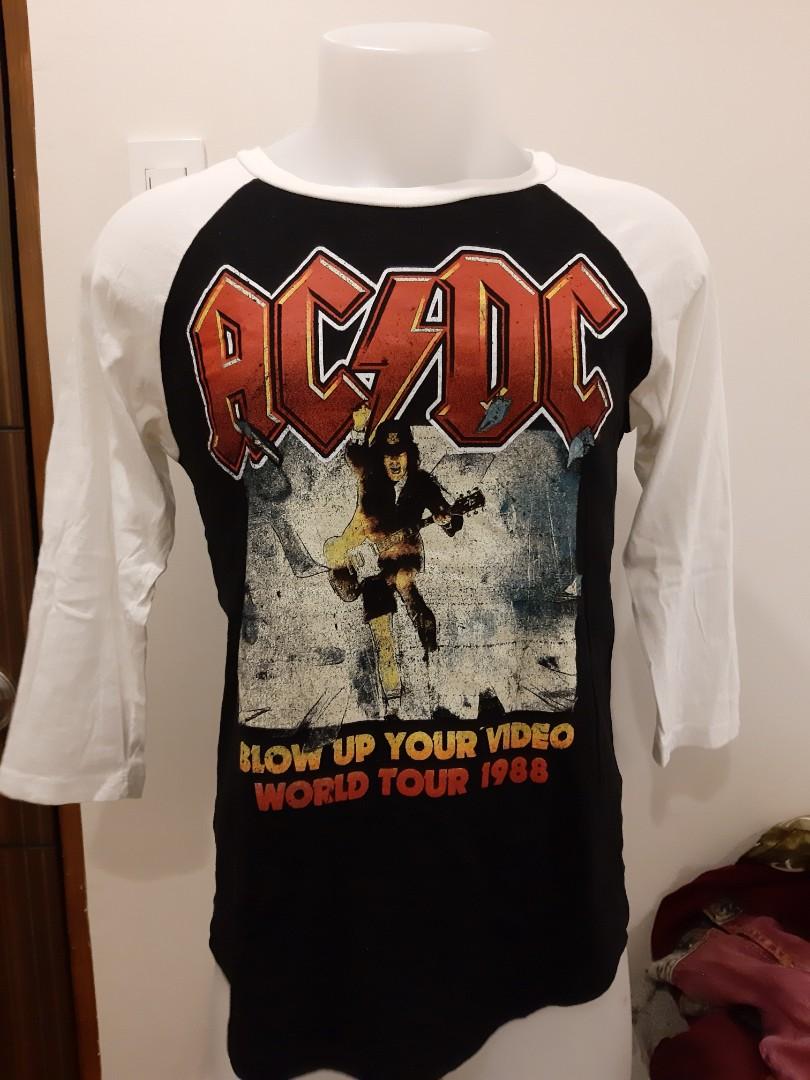 Forever 21 Acdc Baseball Shirt Men S Fashion Clothes Tops On Carousell