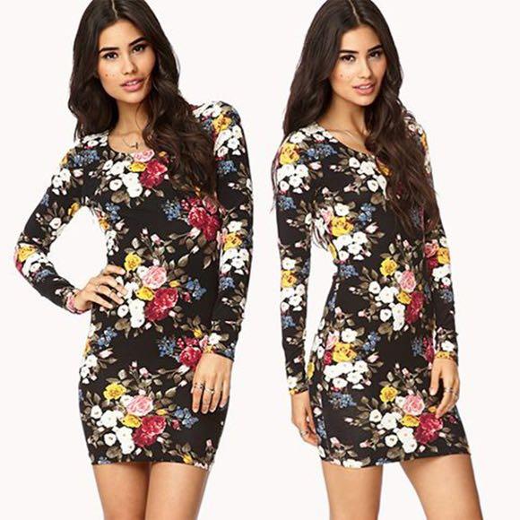 Forever 21 floral bodycon dress store