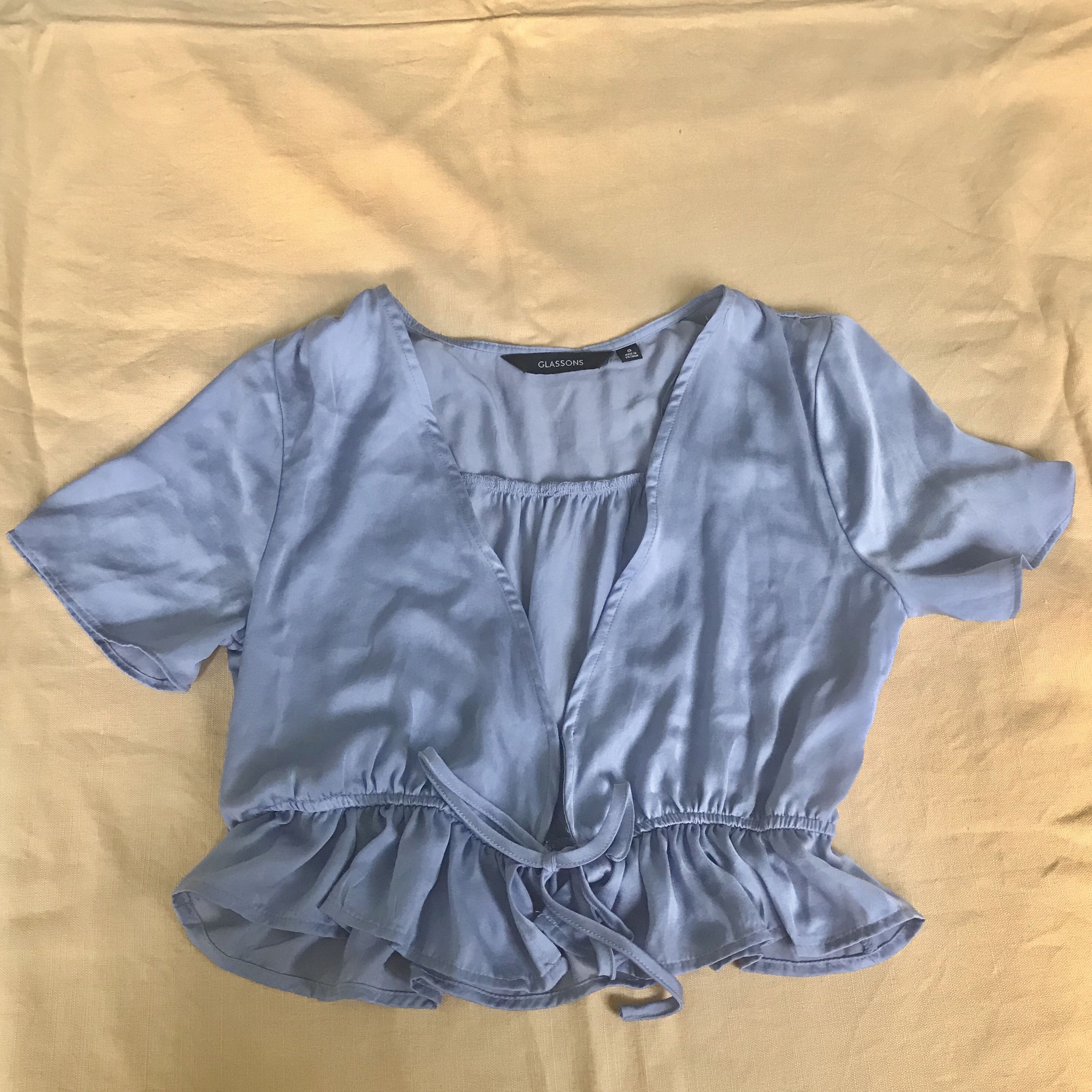 blue satin top