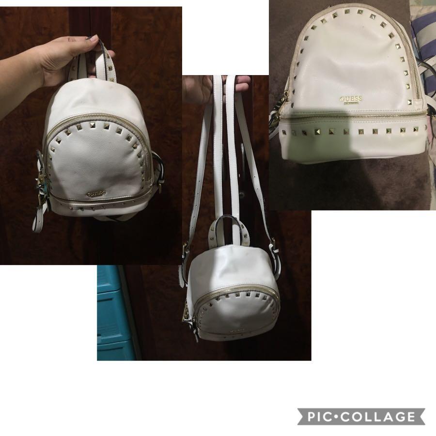 guess white backpack