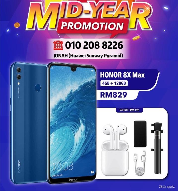 Honor 8x Max 4gb 128gb Promo Free Gifts Original Huawei My Warranty Mobile Phones Tablets Android Phones Others On Carousell
