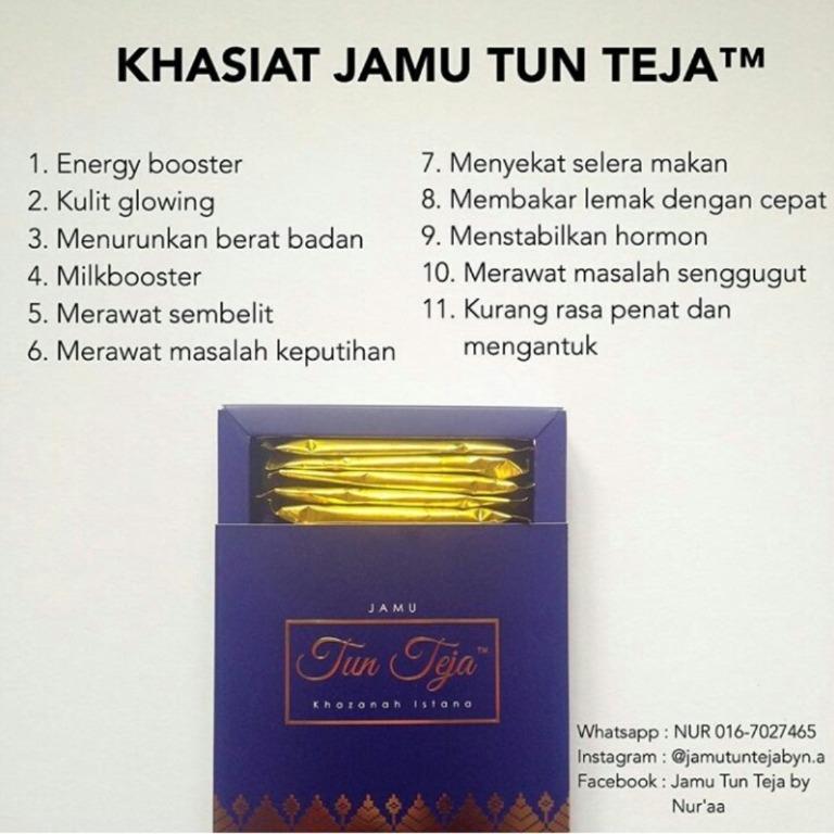 Jamu Tun Teja Halal Kkm Certified Health Beauty Bath Body On Carousell
