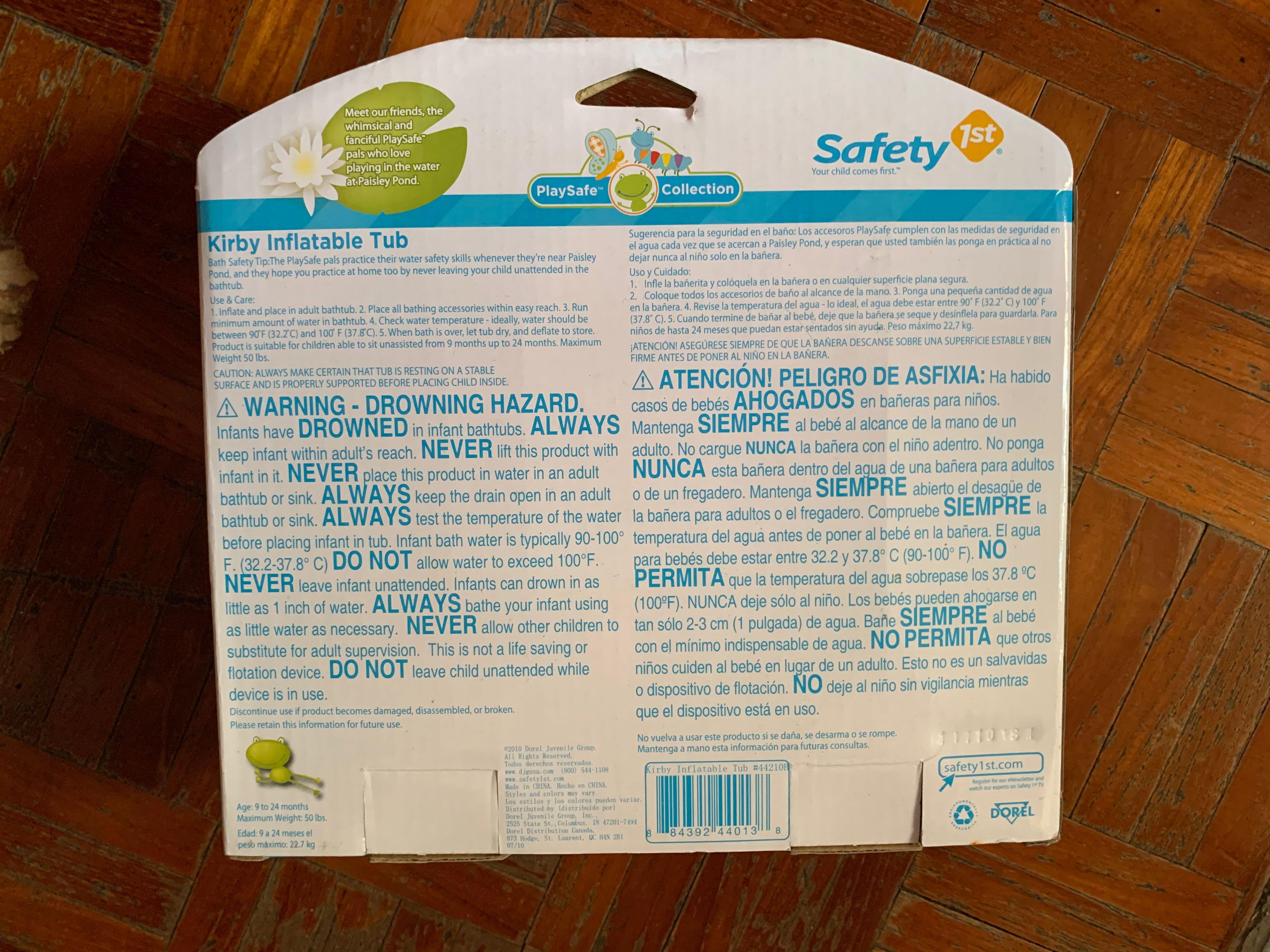 Kirby Inflatable Tub, Babies & Kids, Bathing & Changing, Bathtub & Bath