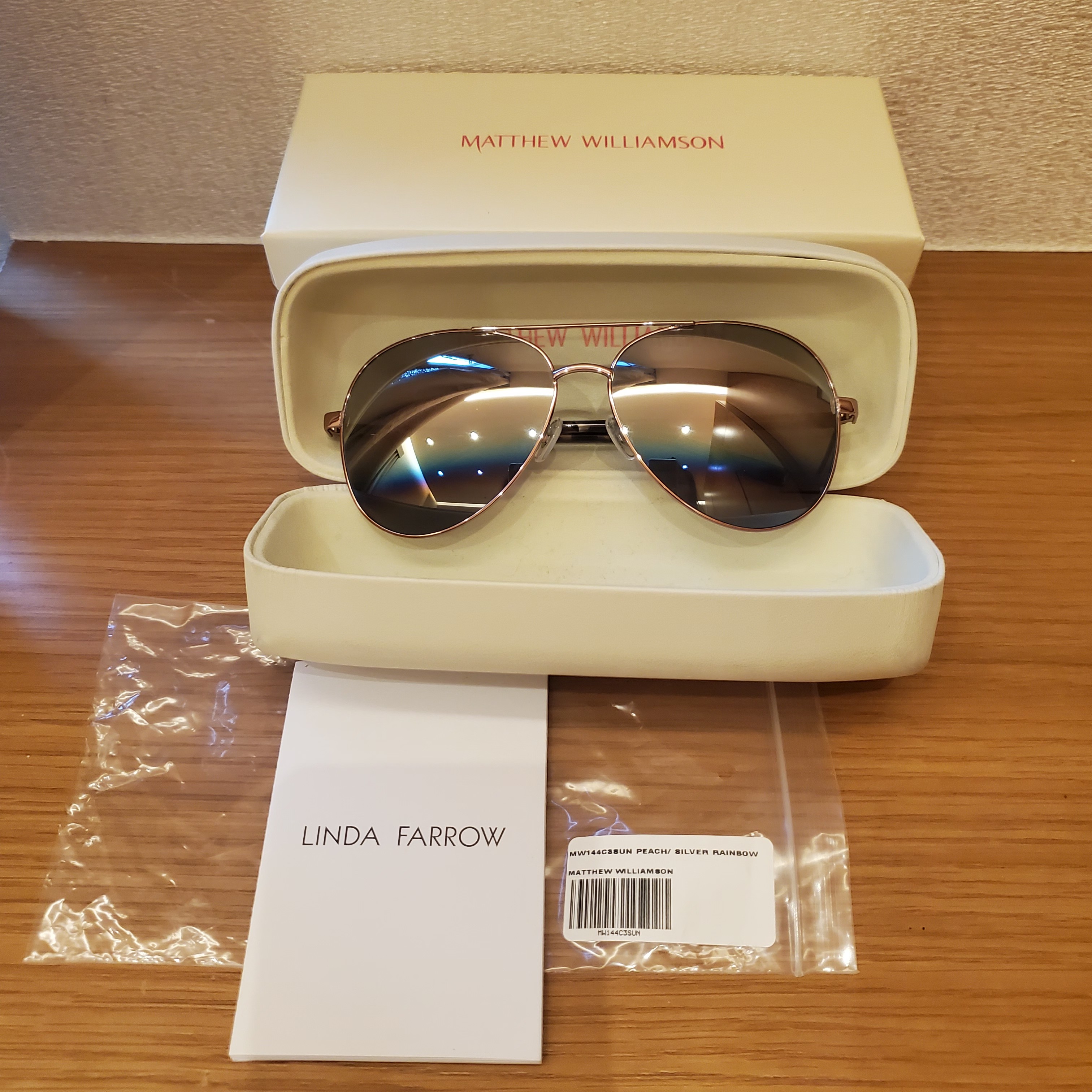 Linda Farrow Matthew Williamson mirrored aviator Sunglasses