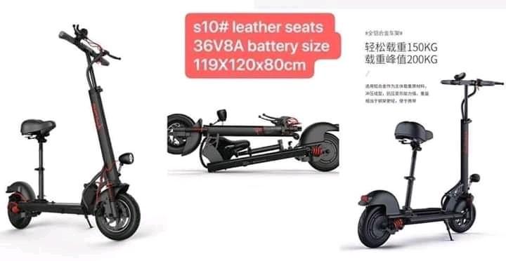 Mober S 10 E Bike (Category: Bicycles) located in Manila. Submitted by annafinds (Listing ID 1015844180, Image 2). Description: Mober S10 W/ signal lights/Remote/ article lamp 36-Volts Mober Foldable Electric Scooter 👉 Specifications: • 36V 8AH Lithium Battery • 20-35 kph per full charge • 50 km range • 100kg -weight capacity • 3 mode speed shifter • with LED lights • with Power display • with shock absorber • foldable Payment thru Bpi/Gcash onl