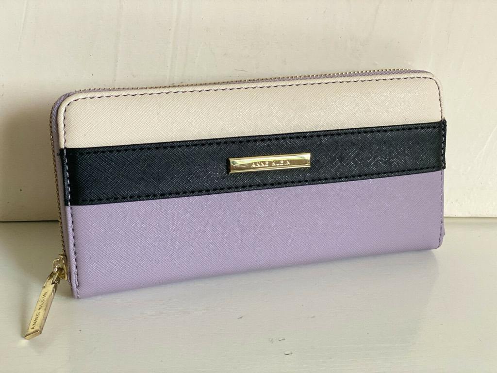 New Anne Klein Pretty In Pink Lilac Purple Ivory Zip Around Clutch Wallet 40 Sale Women S Fashion Bags Wallets Wallets Card Holders On Carousell
