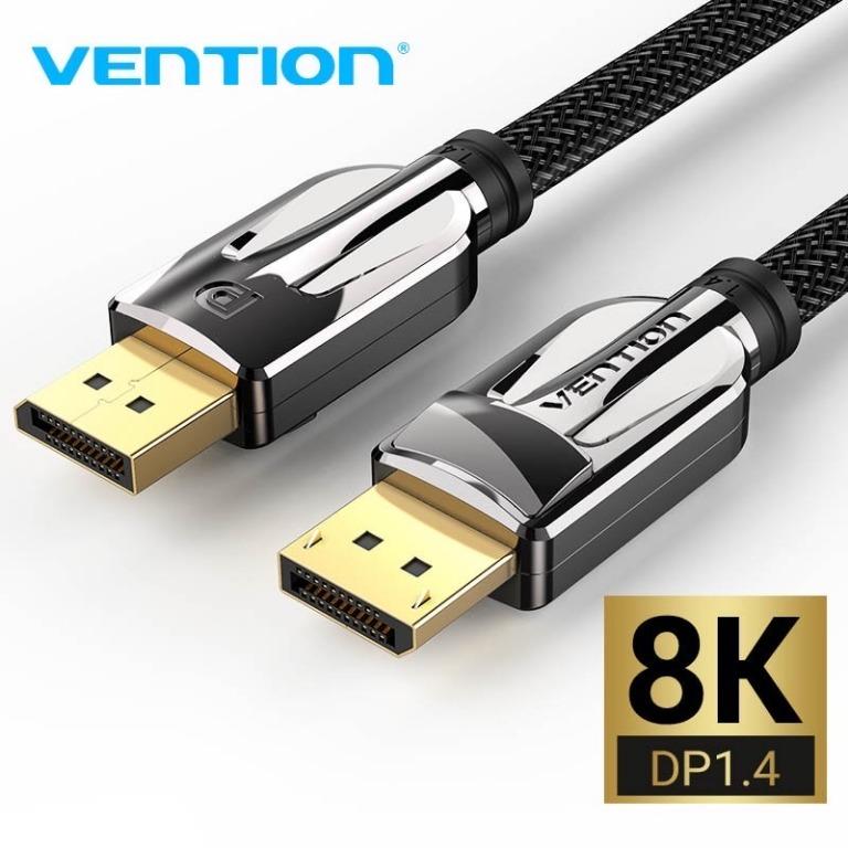New Vention Displayport Cable Dp 1 4 Cable 1080p 240hz 4k 144hz 8k High Speed Displayport To Displayport Cable For Laptop Pc Tv Gaming Electronics Computer Parts Accessories On Carousell