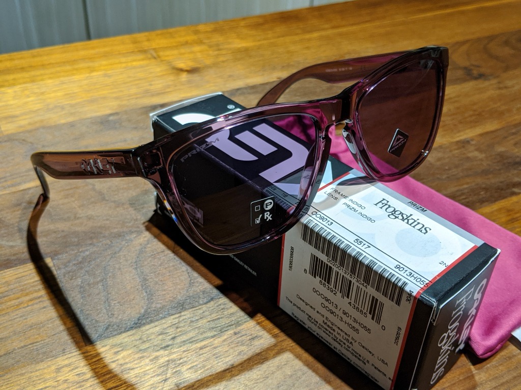 Oakley Monochromatic Frogskins Sunglasses Indigo Frame Prizm Indigo Lenses OO9013 H055
