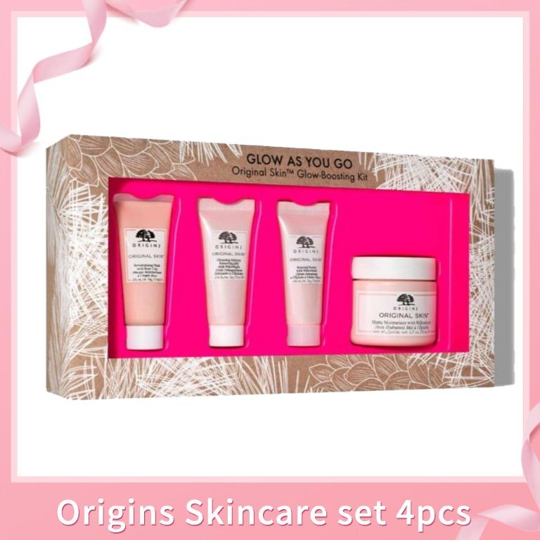 Origins 4pcs Set Makeup Remover Face Serum Matte Moisturizer Face Mask Glow As You Go Original Skin Glow Boosting Kit Skincare Set Health Beauty Face Skin Care On Carousell