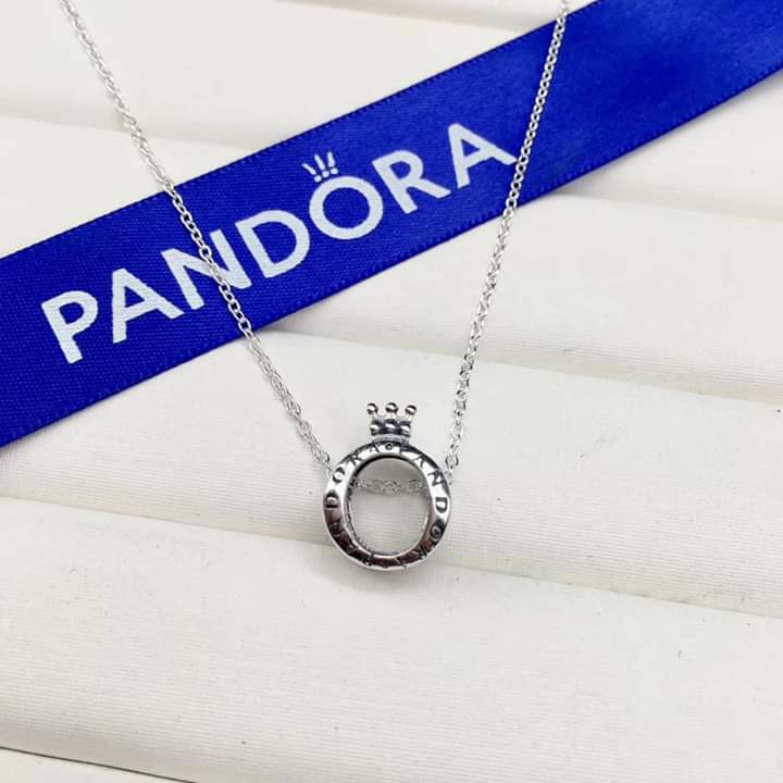 Hot Selling Charm Necklace 925 Sterling Silver Shiny Heart Round Crown  Pendant Necklace fit Original Pandora Beads DIY Gift