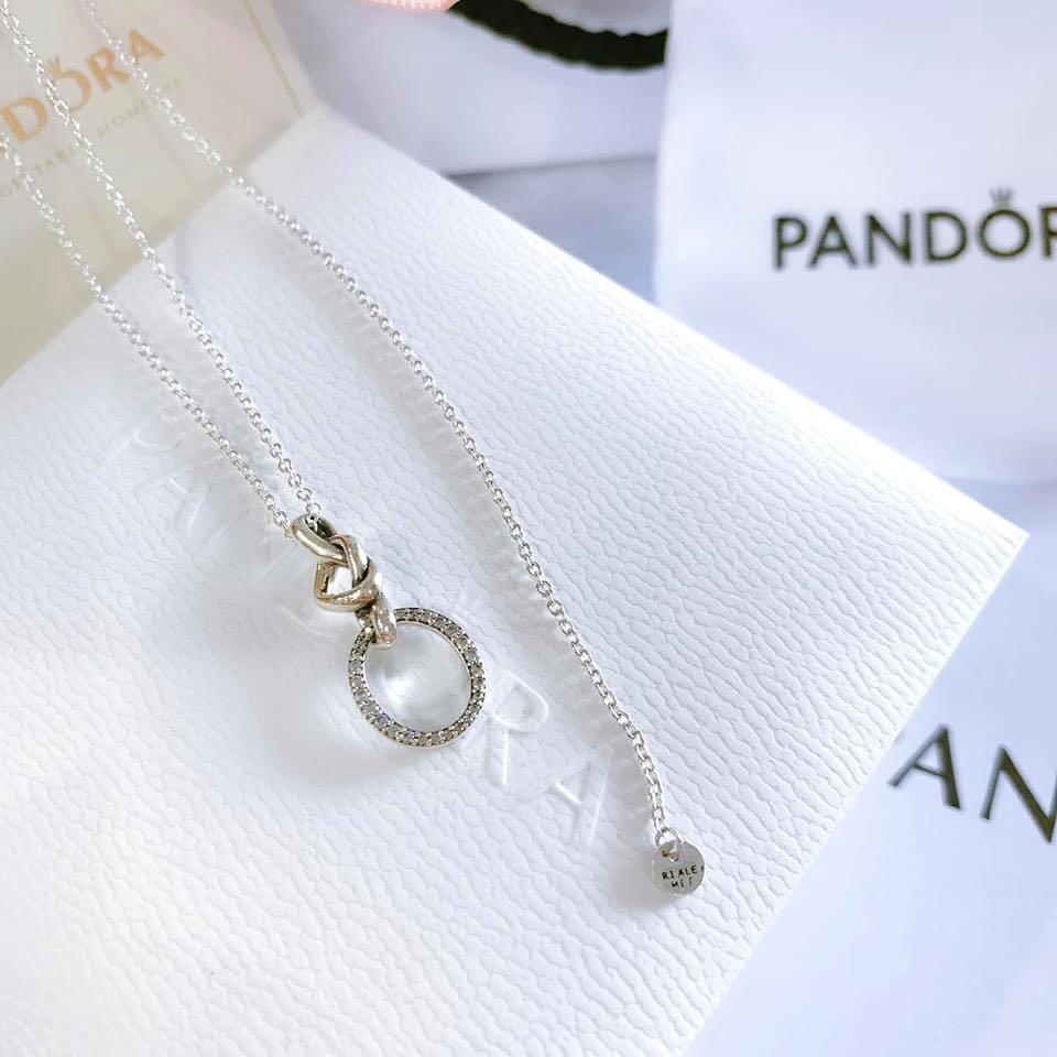 New Pandora Double Circle Pendant Necklace # 399487C01 - 45cm - 17.7 inch |  eBay