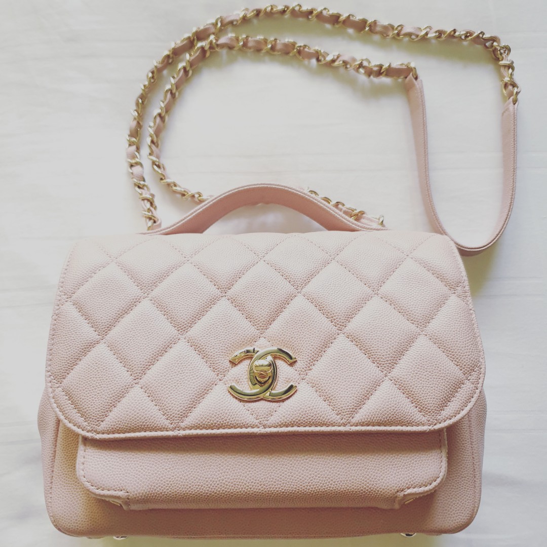 Pink Small Chanel Business Affinity in ultra rare pink colour