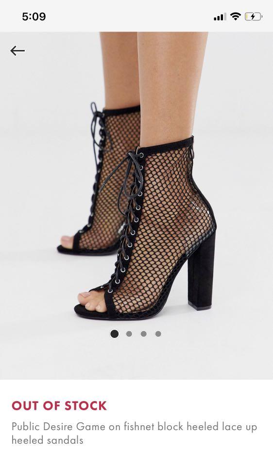 public desire lace up block heels