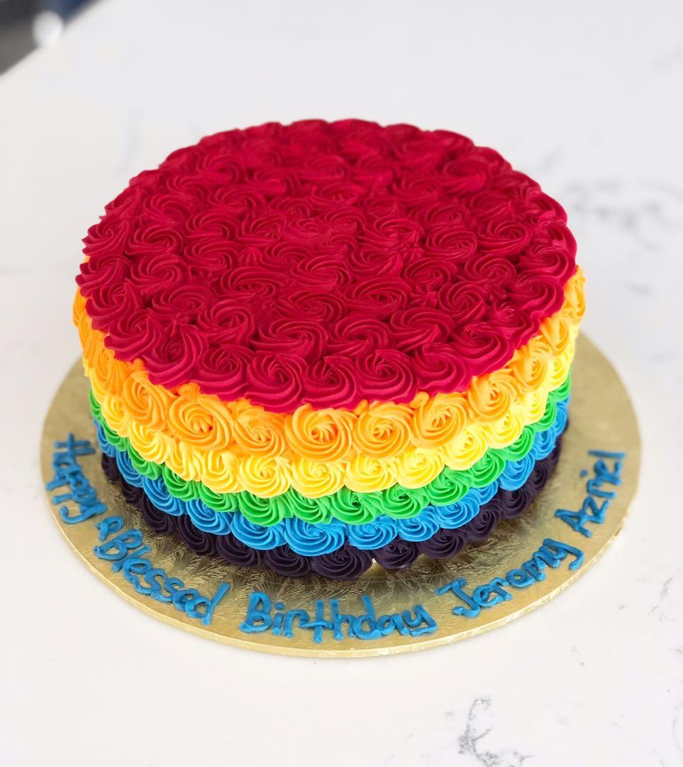 Rainbow Ombre Cake Food Drinks Baked Goods On Carousell