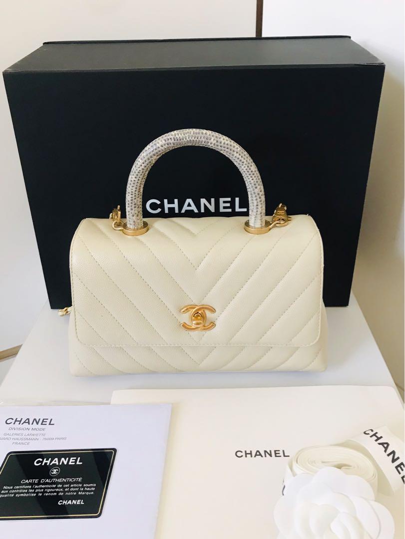 Chanel Coco Handle Mini Chevron Caviar Lizard Skin Limited Piece Luxury Bags Wallets On Carousell