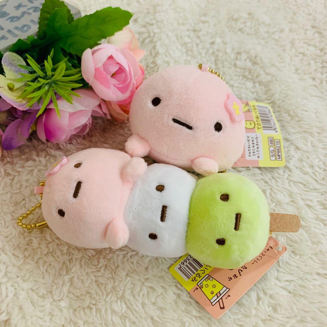 Wallpaper Sumikko Gurashi Pink Mochi Tapioca Dango Plush Gold Keychains HD