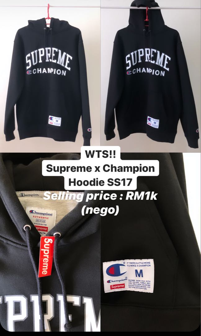 supreme x champion hoodie ss17