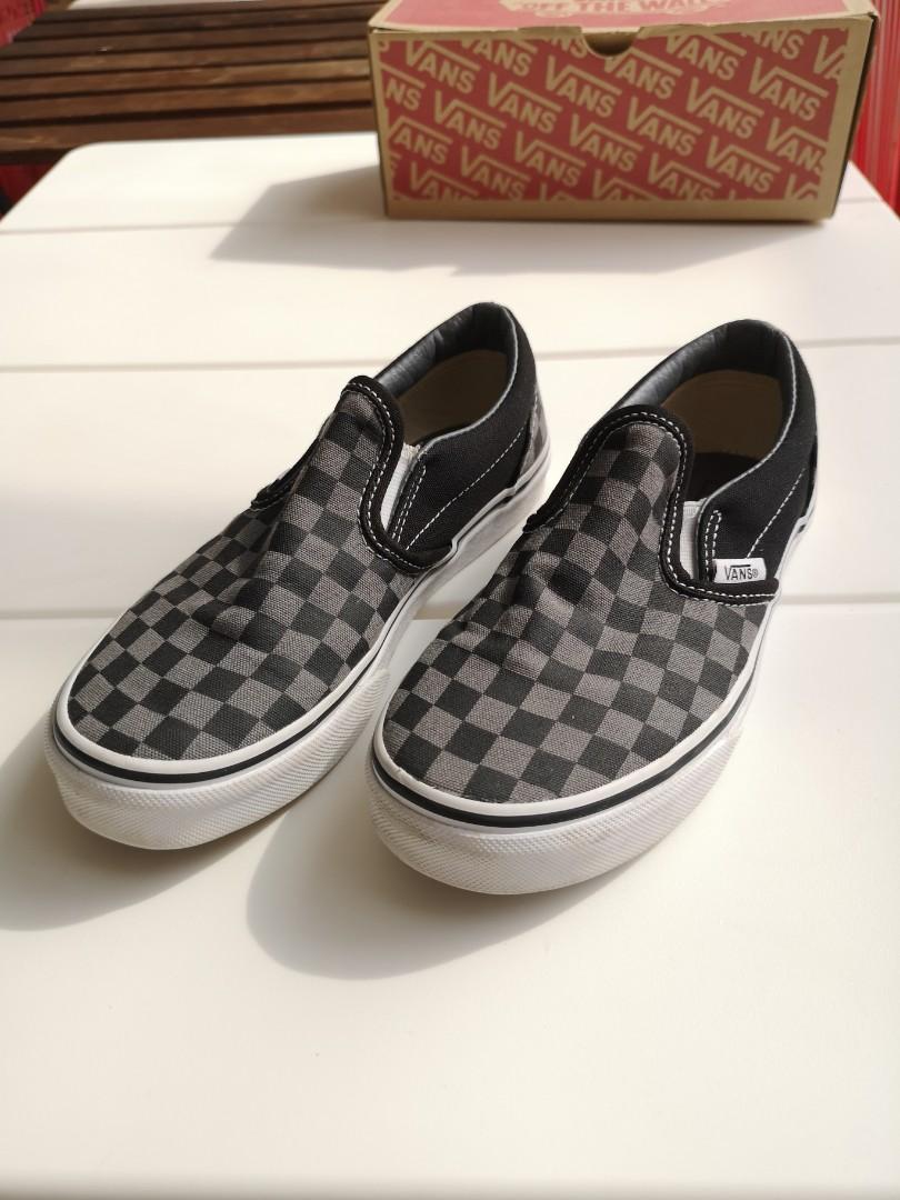 vans checkerboard slip on kids