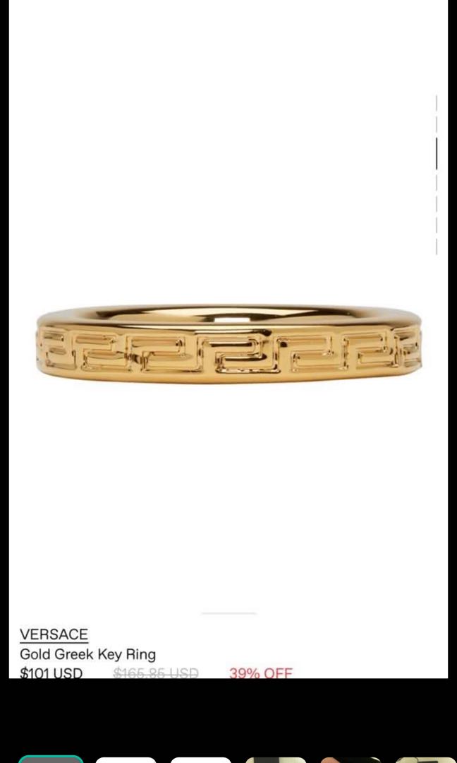 Versace gold greek key ring Luxury Accessories on Carousell