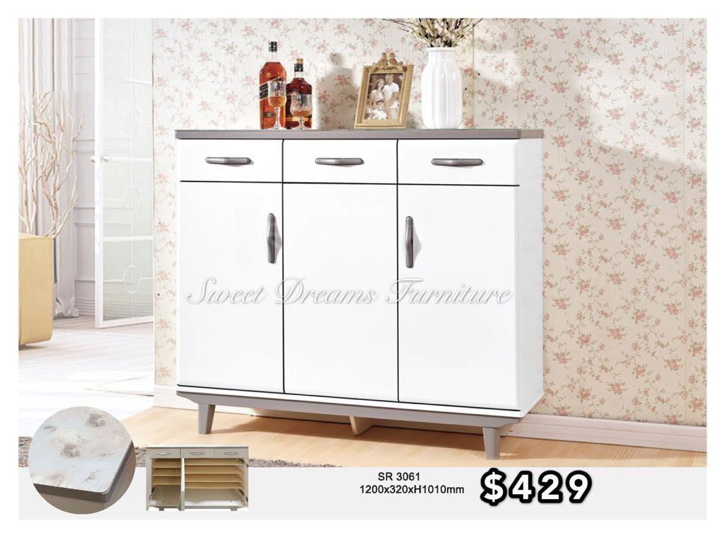White Shoe Cabinet Furniture Shelves Drawers On Carousell