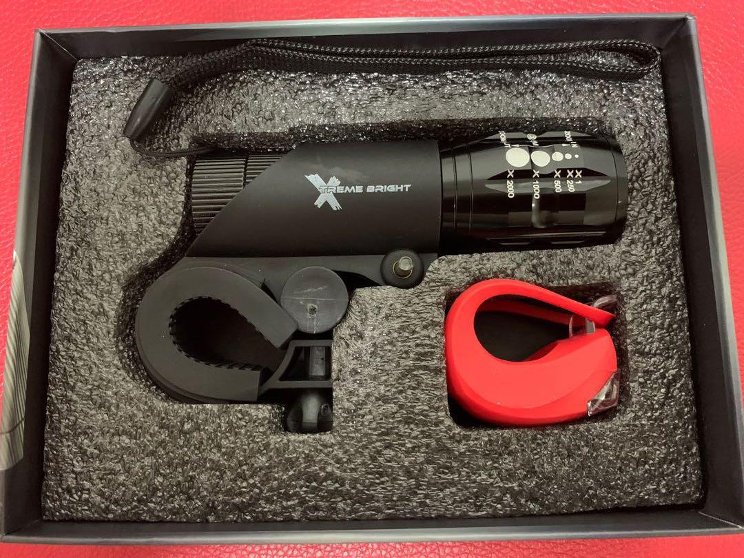 Xtreme Bright LED Bike Light Black Cycling Lights Include Both