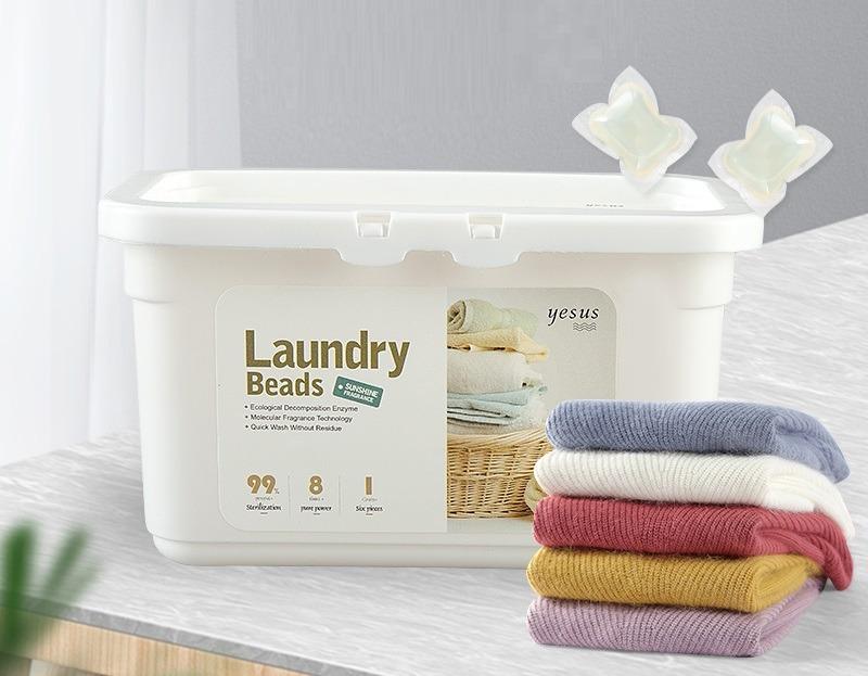 [泰國製造] Yesus Laundry ball 濃縮 3合1洗衣凝珠洗衣球40枚入(爽身粉味), 傢俬＆家居, 家居清潔及護理用品