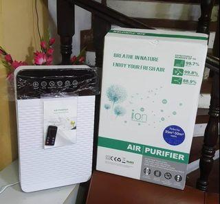 Air Purifier with Hepa Filter, active carbon filter, pre-filter, PM2.5, strongly adsorb and decompose formaldehyde, phenol, smoke, medium volcanic ash, three-speed design, ultra-quiet mode