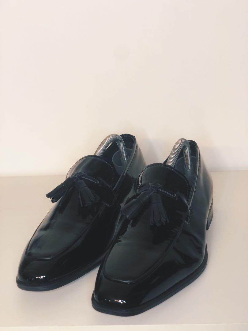 aldo black patent shoes