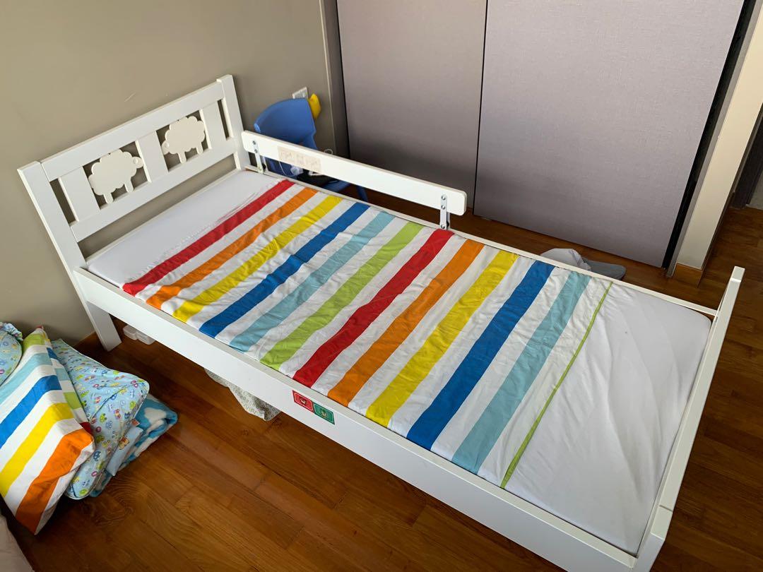 Bed frame with slatted bed base, white, 70x160 cm, Babies & Kids, Baby