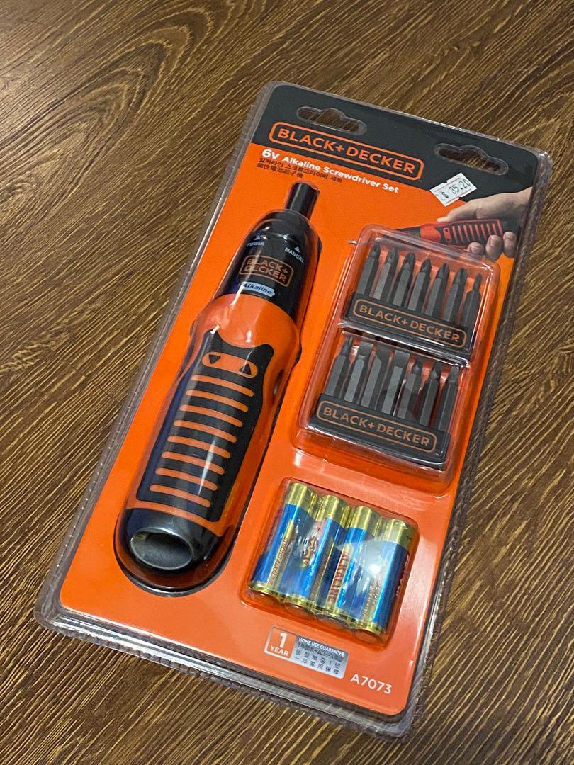 Black Decker Alkaline Screwdriver Set AA Battery Wireless Screwdriver Auto Screwdriver Furniture Home Living Home Improvement Organisation Home Improvement Tools Accessories on Carousell