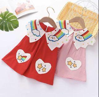 BN Baby Toddler Girl Cute Rainbow Dress Size 90-100 for 1-2 years old!