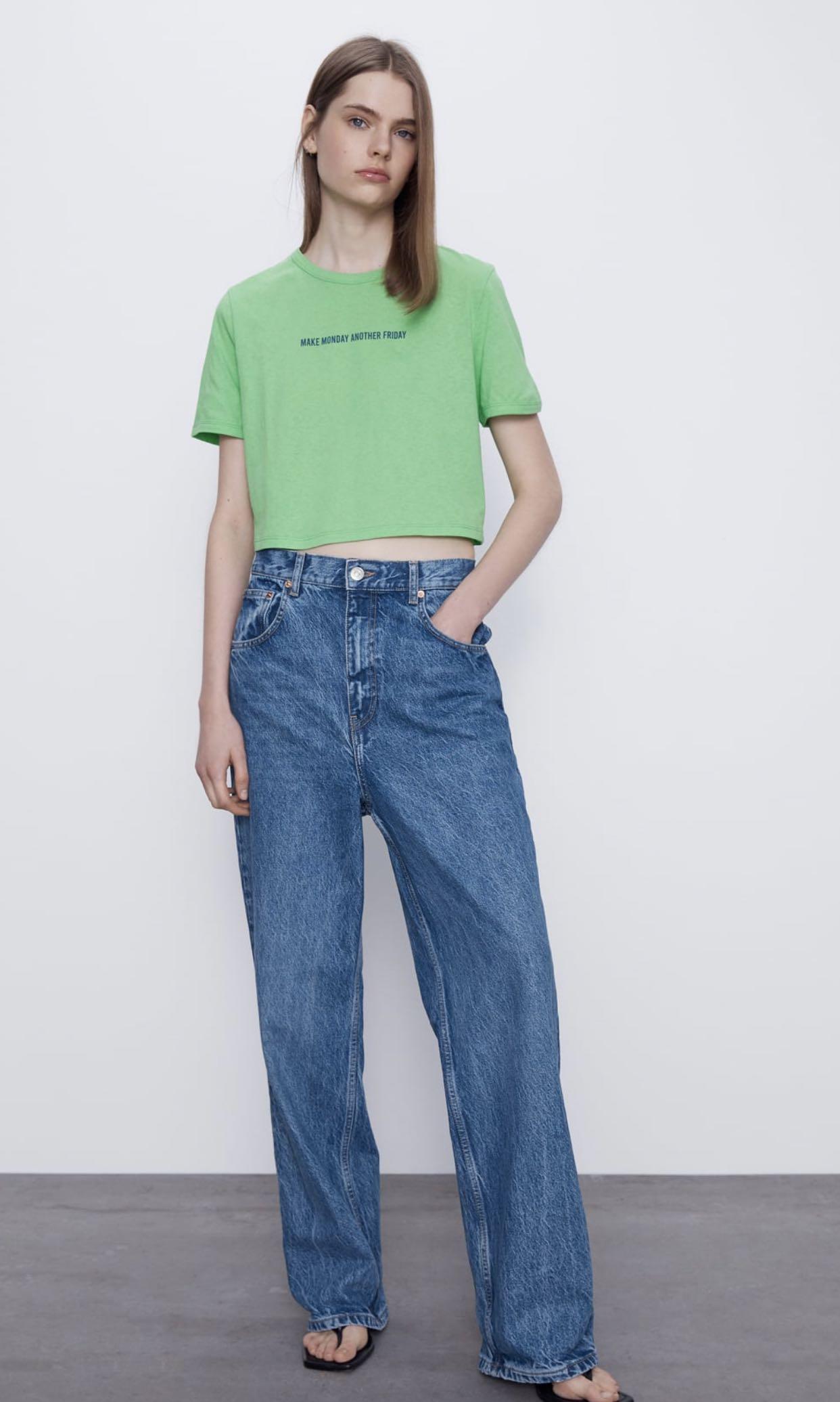 BNWT Zara slogan shirt (Category: Shirts) located in Makati City. Submitted by madclutter (Listing ID 1024814912, Image 2). Description: Available sizes: Medium, Large.