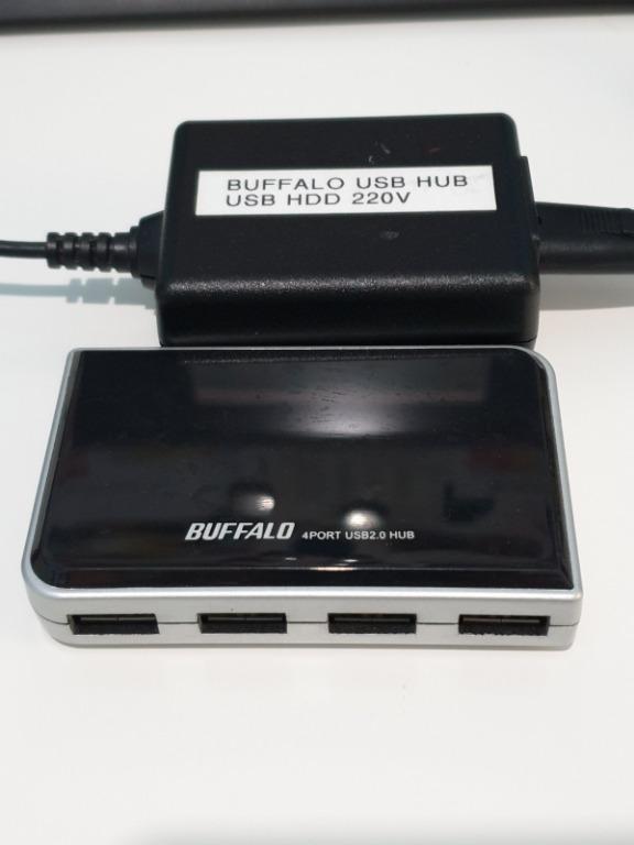 Buffalo 4-Port USB 2.0 Hub with DC Power Input (Powered Hub) with 2.4A ...
