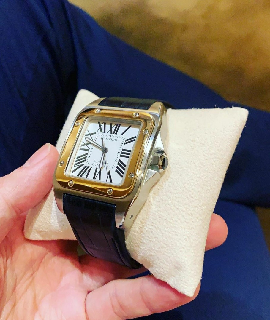CARTIER SANTOS 100 XL HALF GOLD Luxury Watches on Carousell