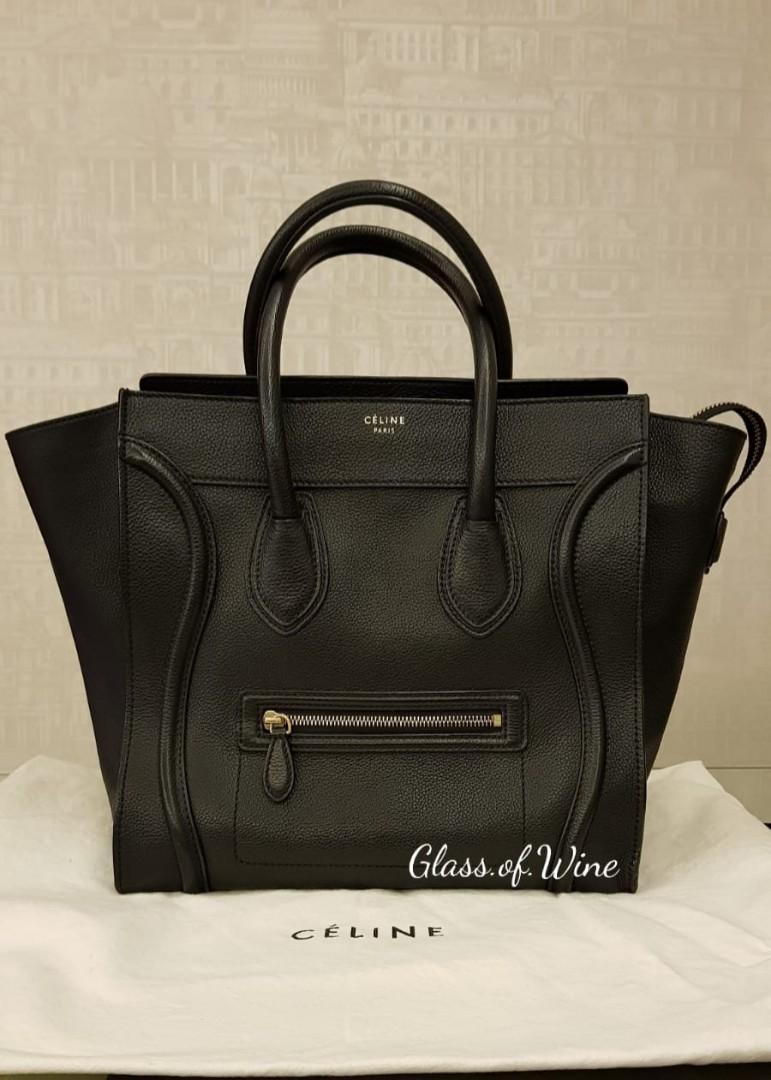 Celine mini luggage clearance handbag in drummed calfskin