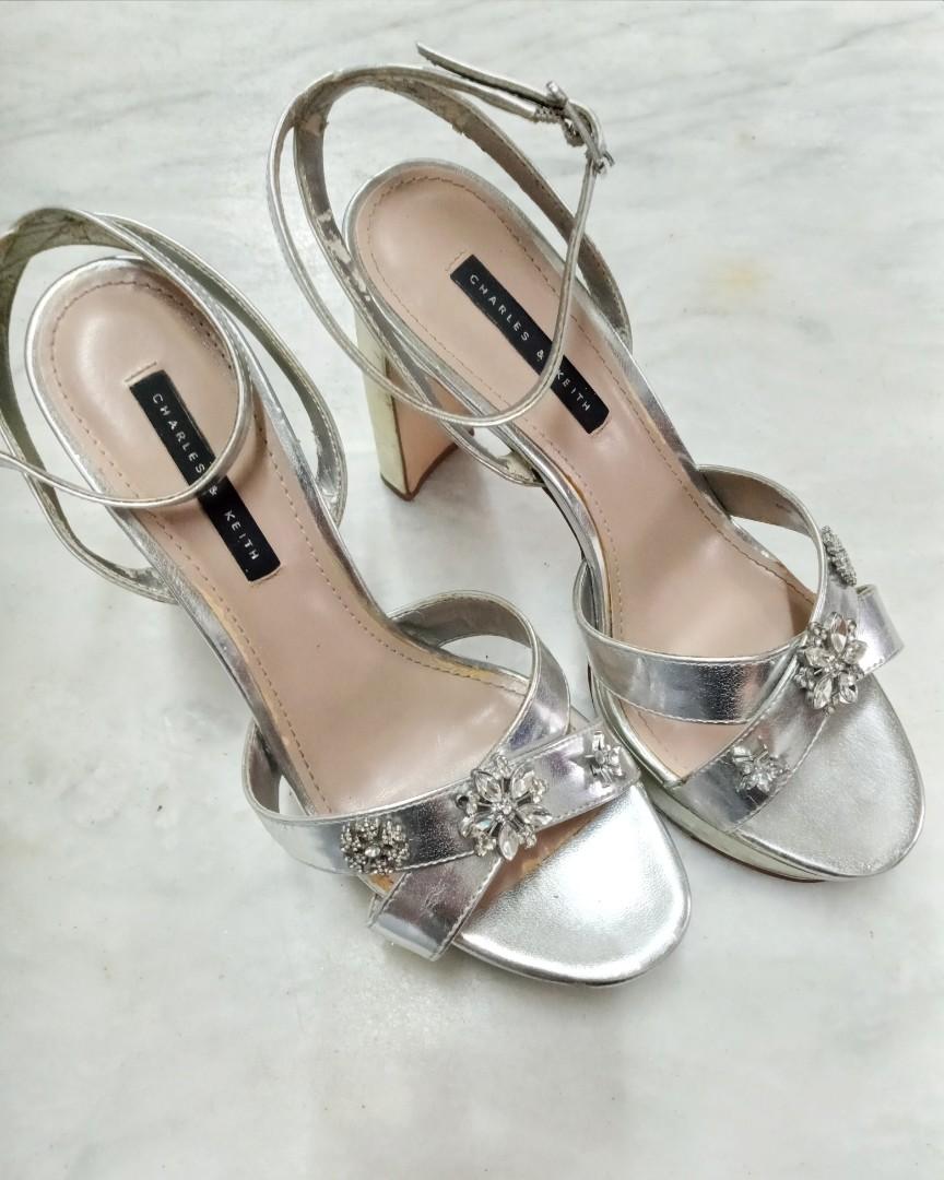 silver heels on sale