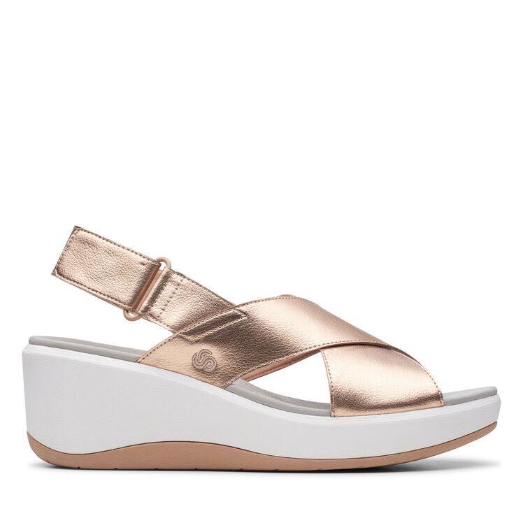 Clarks UK8 Step Cali Cove Rose Gold Sandal Women s Fashion