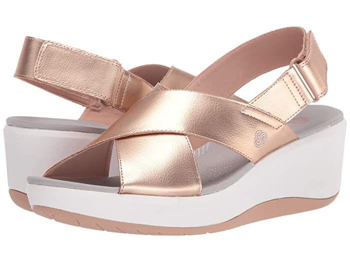 Clarks UK8 Step Cali Cove Rose Gold Sandal Women s Fashion