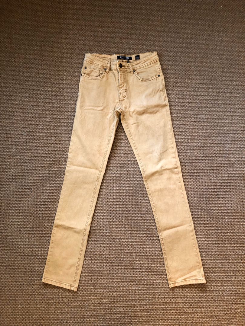 khaki denim trousers