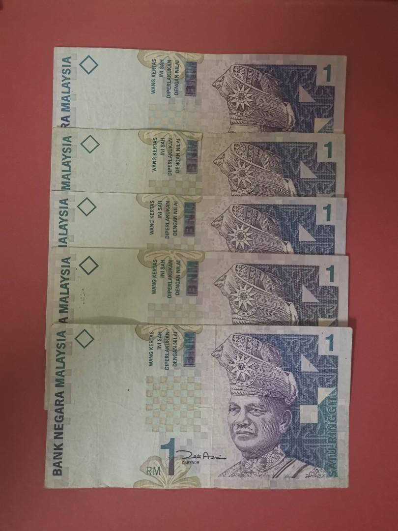 Duit Lama Malaysia Ringgit 12th Series Rm 1 5pcs Antiques Currency On Carousell