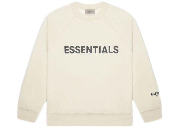 Essential Fear Of God Cream Crew neck Sweatshirt, Men's Fashion 