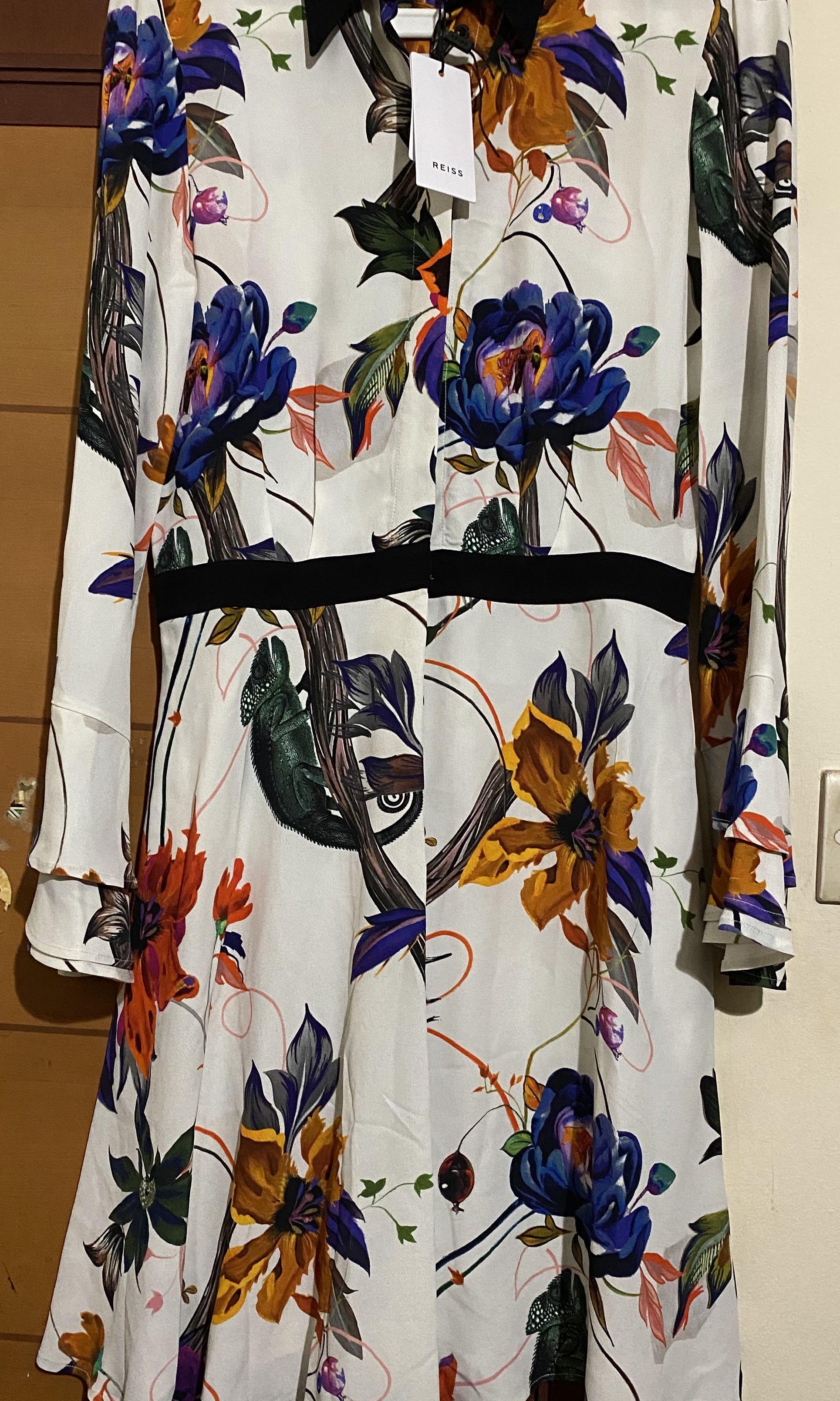 reiss blue floral dress