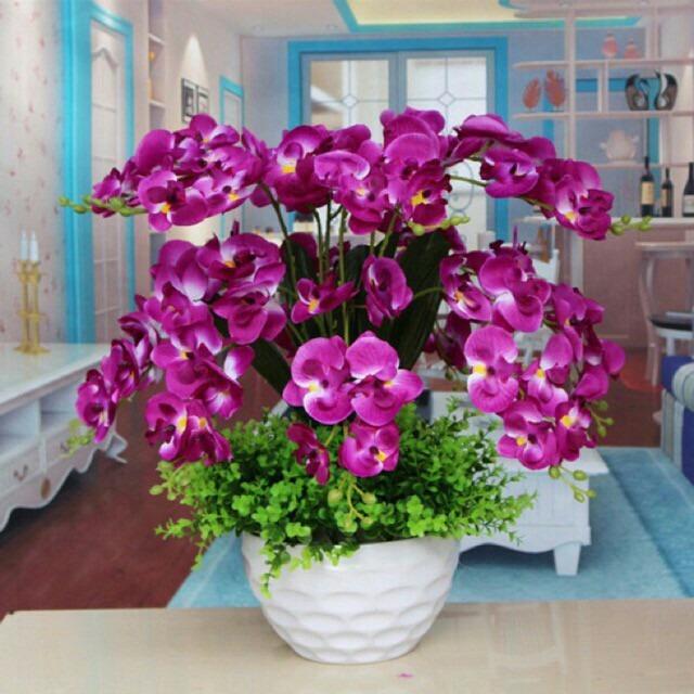 Free Shipping 14 Tangkai Orkid Rimbun Artificial Siap Pasu Siap Gubah Home Furniture Others On Carousell