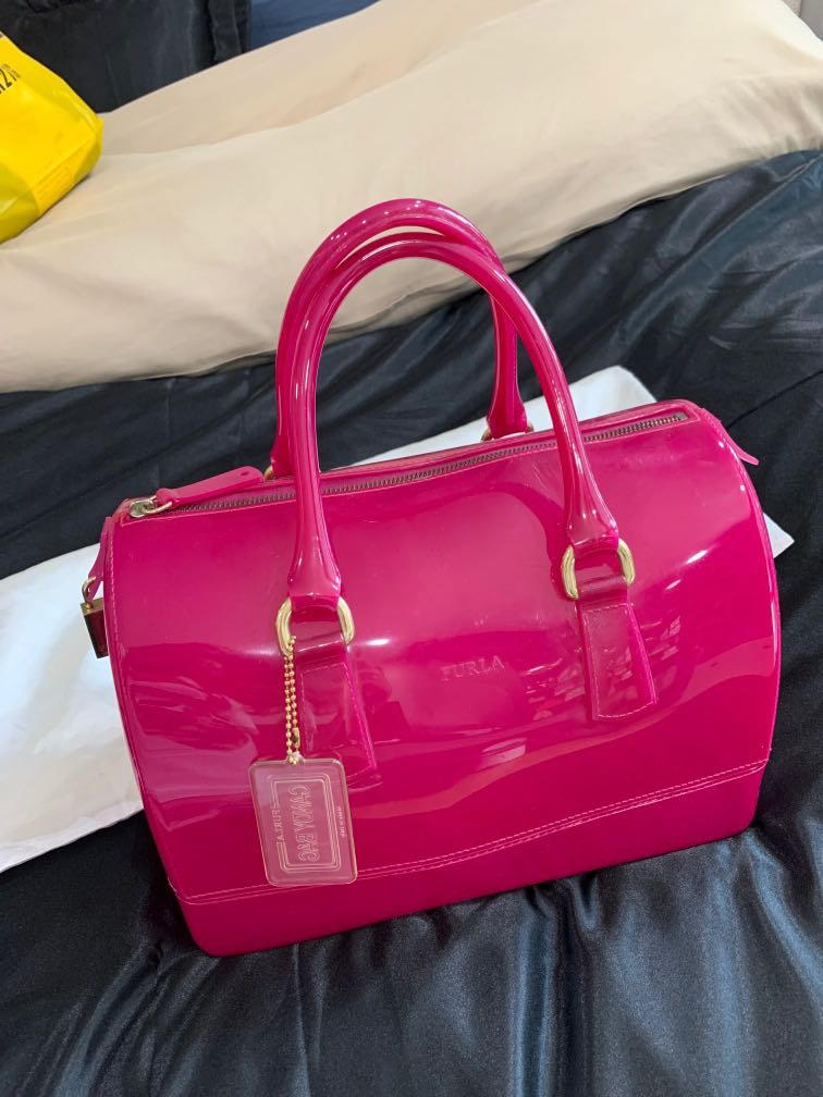 Candy bag handbag Furla Blue in Plastic - 27733244