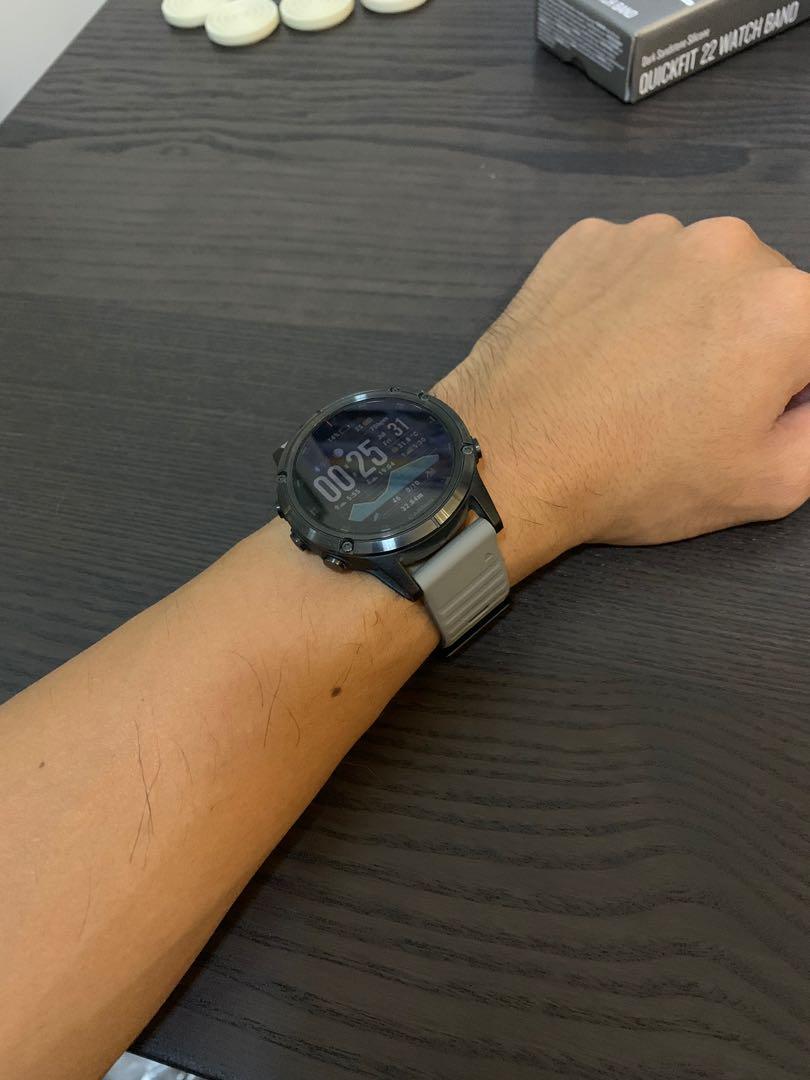 Garmin Quickfit 22 Watch Band Dark Sandstone Silicone
