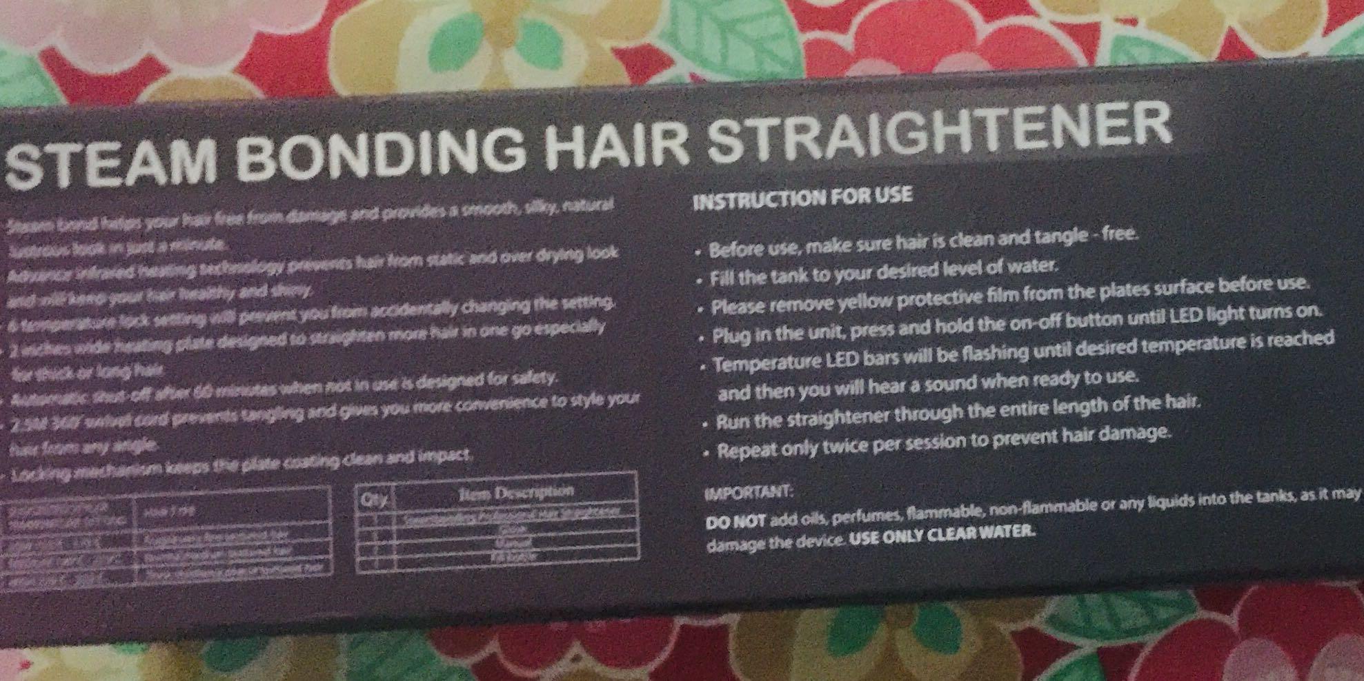 JML Hair Iron + Steam Mint Condition Hair Straightener Has