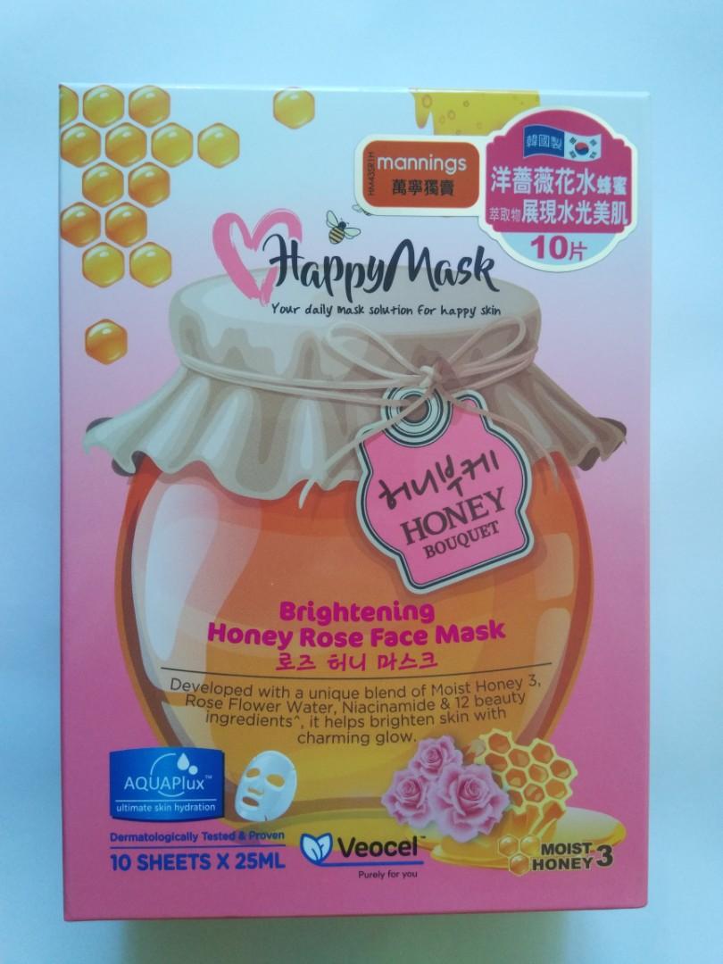 Happy Mask 甜蜜花語洋薔薇蜂蜜亮白面膜 美容 化妝品 皮膚護理 Carousell